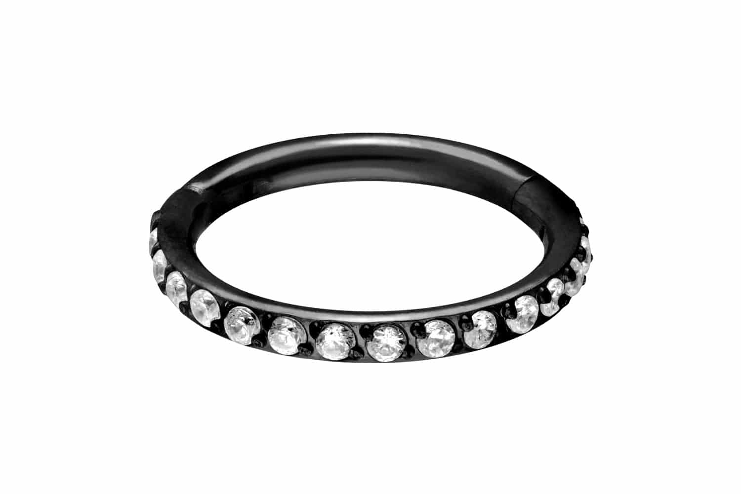 Titan Segmentring Clicker Piercing EINGEFASSTE KRISTALLE